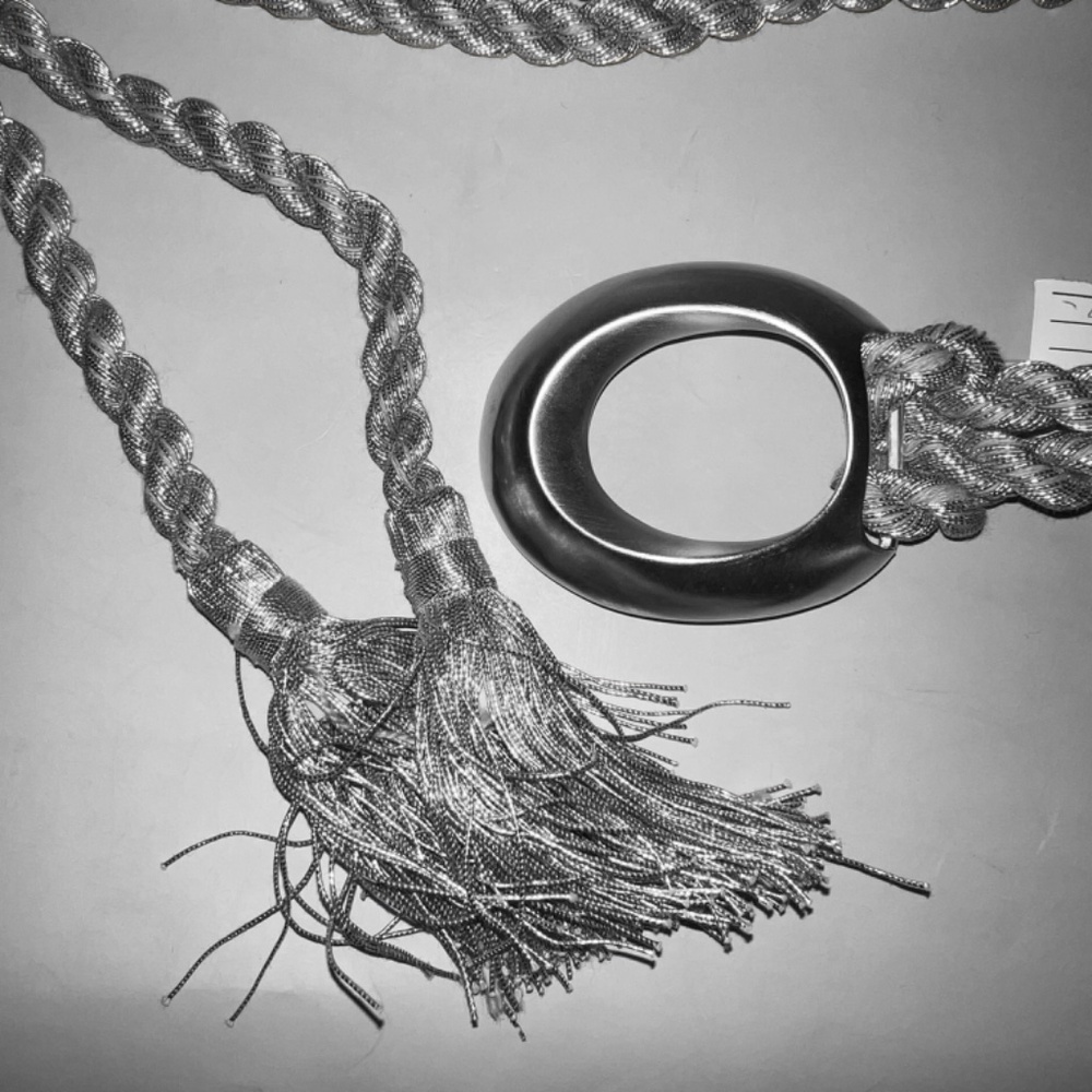 Metallic Silver Rope Belt - Picture 3 of 4